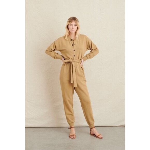 Alex Mill French Terry Jumpsuit Vintage Khaki, Size Medium